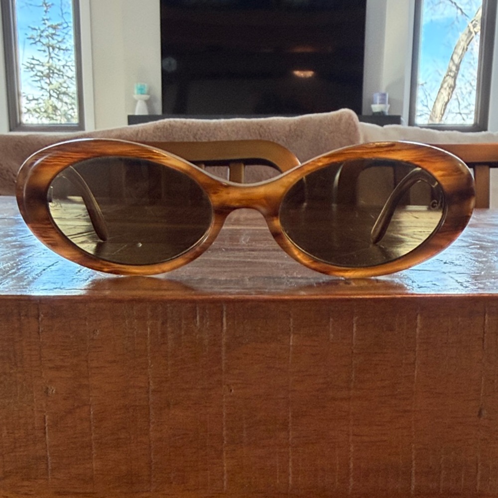 Vintage Giorgio Armani Women’s Tortoiseshell Oval Sunglasses